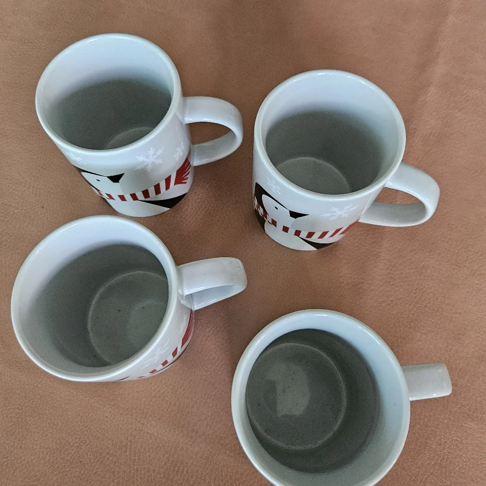 Crate & Barrel Penguin Jolly Trio Mugs